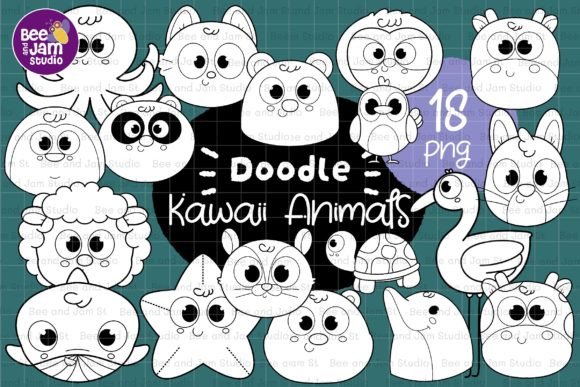 Download KDP Kawaii Animals Coloring PNG Clipart - Animal Collection
