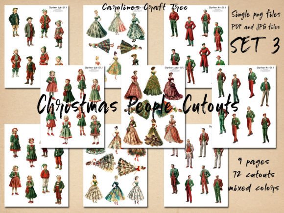 Download Christmas People Cutouts Mixed Color - People Collection