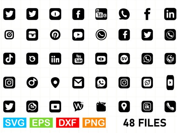 Download Social Media &amp; Contact Icons Bundle - Contact Collection